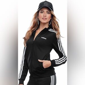 Adidas Black and White Zip-Up Jacket